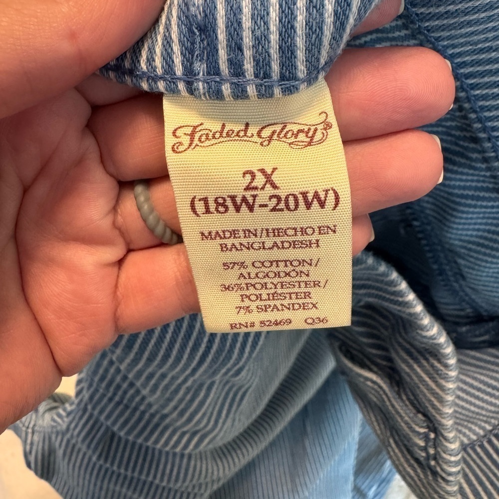 Faded Glory Women's Blue Striped Chinos - Picture 3 of 3